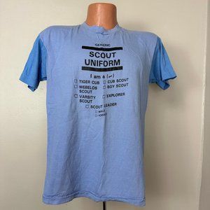 Vintage 1970s Generic Scout Uniform T-Shirt, Bloopers! Size M/L